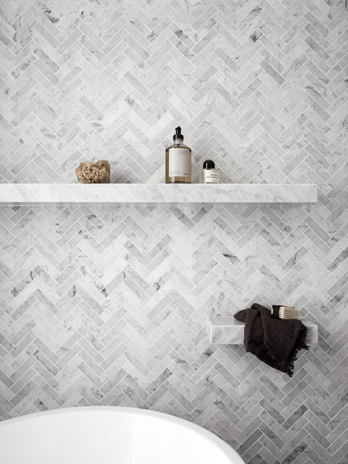 Bathroom Shelf of a recently designed residence by Sequence Studio in Woollahra